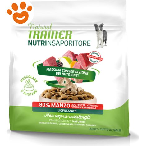Natural Trainer Dog Nutrinsaporitore Liofilizzato con Manzo - Confezione 120 Gr -
