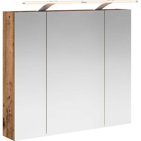 Maison Exclusive - Mobiletto per specchio da bagno Legno vecchio 80 x 14.5 x 70 cm