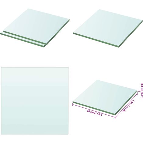 Regalböden 2 Stk. Glas Transparent 30x30 cm - Wandregal - Glasregal - Regalboden - Regalplatte - Transparent - Home & Living (1/5)