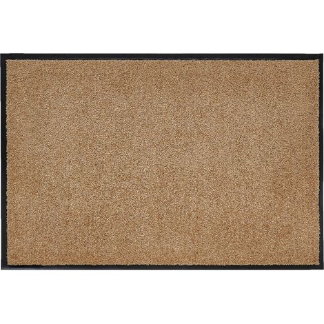 HOMCOM, Fußmatte, Schmutzfangmatte, Fußabtreter, Türmatte, Sauberlaufmatte, waschbar, pflegeleicht und strapazierfähig, Beige, 150 x 90 x 0,7 cm (1/3)