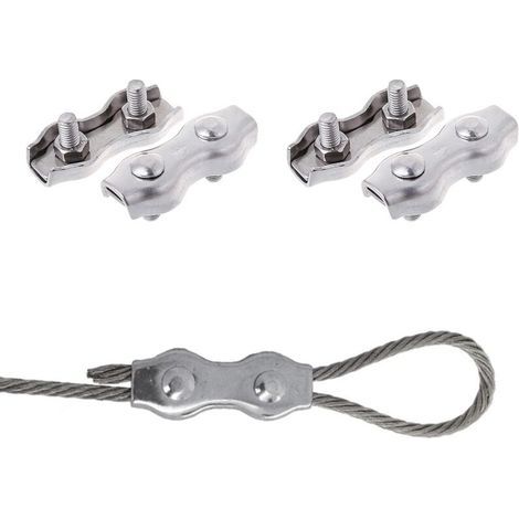 Serre-câble duplex en acier inoxydable 304 – Lot de 4 – Résistant à la corrosion pour câbles jusqu'à 4mm – Fixation sécurisée au jardin (1/5)