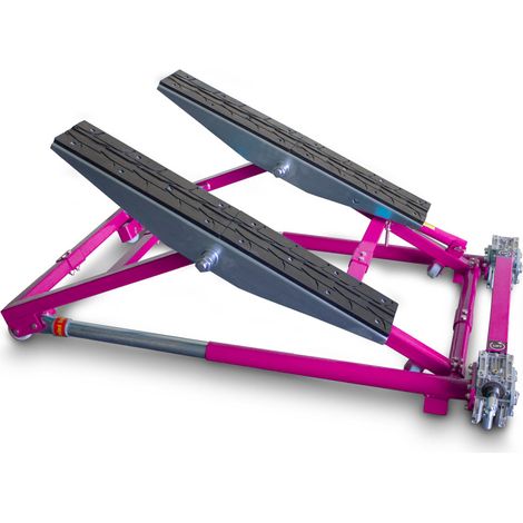 Bituxx Kipphebebühne Mobile Werkstatt Hebebühne Wagenheber Kurzhub PKW Lift bis 2000 kg 2T Magenta (1/5)