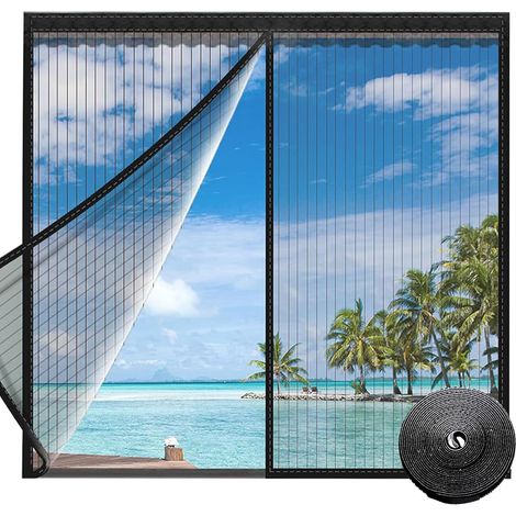 Moustiquaire Fenêtre Adjustable 130X150 CM Aimantée Sans Perçage Empêche Insectes, Mouches et Moustiques d'Entrer (1/5)