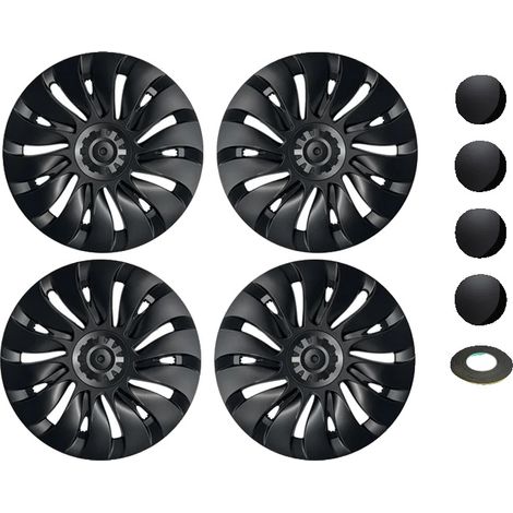 Radkappe, langlebiges ABS, aerodynamisches Design, LR matt schwarz, 19 Zoll-a, meist gekauft-a, für Tesla Model Y-a (1/2)