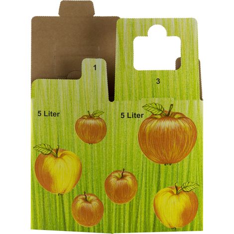 Bag in Box Saft-Karton Apfeldekor Schachtel Saftkarton Faltkarton 5 Liter (1/5)