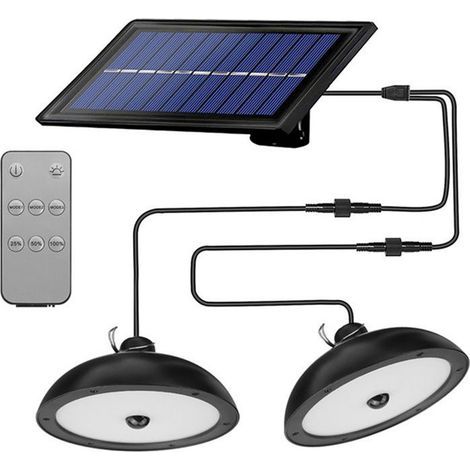 Outdoor solar light with motion sensor and remote control, adjustable brightness, IP65, for garden, chicken coop, balcony or camping (cool white) (1/5)