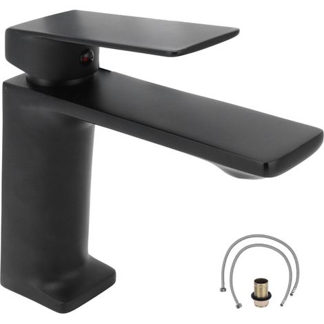 G1/2 Wash Basin Faucet Luxury Black Sink Hot Cold Water Mixer Tap for Home Bathroom (1/5)