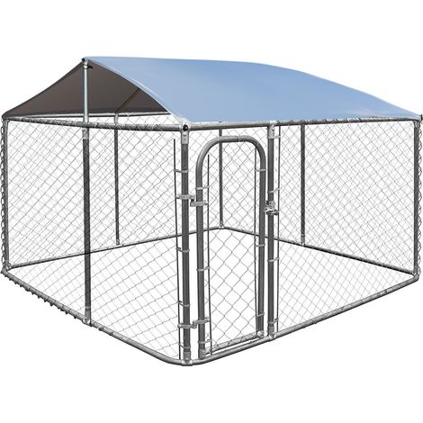 Outdoor Dog Playpen Heavy Duty Dog Kennel Metal Dog Fence With Weterproof Cover