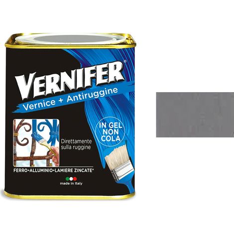 Vernice Antiruggine Vernifer Brillante Satinata Metallizzata Interno Esterno - Colore: Grigio Forgia Metallizzato (1/6)
