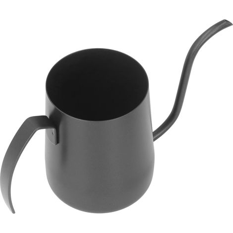 Verseuse à café goutte à goutte 304 inox revêtement téflon, poignée en forme de 7, 350ml noir gradué, bouilloire à filtre pour café filtre. (1/5)