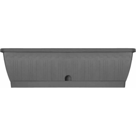 Giardiniera - GARDEN ID Terraflor - Antracite 60cm - Solidità - Riserva d'acqua - Riciclato e 100% riciclabile - Volume per piante. (1/3)