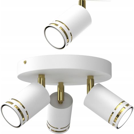 LAMPADA DA SOFFITTO FARETTO MOBILE BIANCO ORO LED GX53 FARETTO POLACCO (1/5)