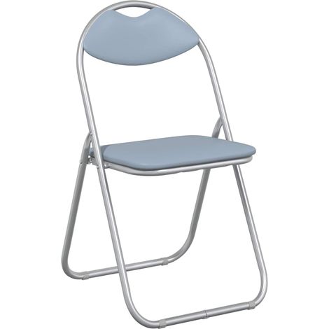 Maison Exclusive - Sedia pieghevole 8 pcs Grigio 48 x 43,5 x 81 cm Pelle Sintetica