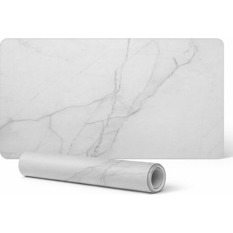Alfombrilla de escritorio antideslizante y duradera con vetas de m谩rmol, 90x45 cm.