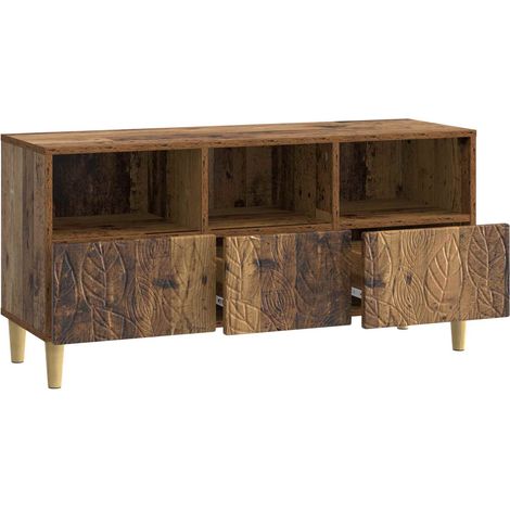 vidaXL TV Cabinet 102 x 34.5 x 50 cm Old Wood Engineered Wood (1/4)