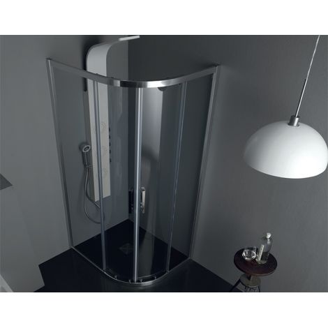 Box doccia FS40 in cristallo 6 mm. trasparente cm. 80x100 R=38