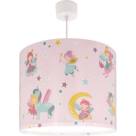 Lustre Chambre Lampe Suspension Enfant Fées Rose (1/5)