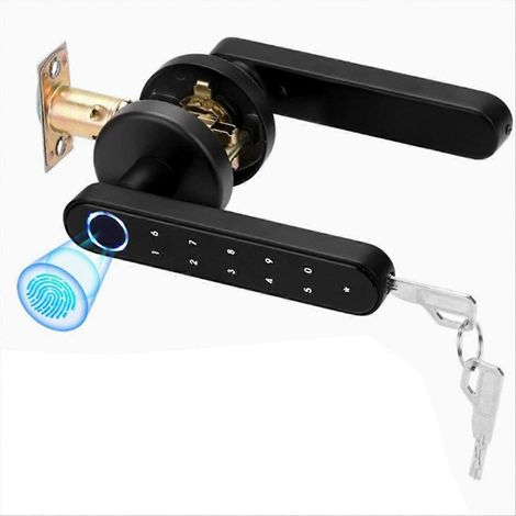 Serrure intelligente à carte RFID avec mot de passe empreinte digitale et mot de passe, compatible avec l'application Smart Living et les portes intérieures en bois et en métal. (1/5)