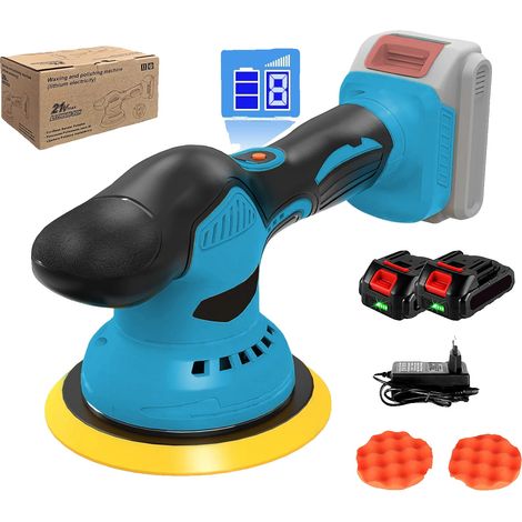 Polisseuse sans fil, contrôle variable à 8 vitesses, design ergonomique, 2 batteries (1/2)