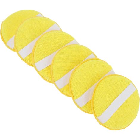 6Pcs 12.5cm Universel Disque De Polissage En Microfibre Auto Tampon De Laine Pour Cireuse Polisseuse Voiture Accessoire Pour Perceuse Jaune (1/5)