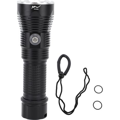 Ortviai Lampe de plongée LED 3000 lm, étanche IPX8 jusqu’à 100 m, réglage infini de la luminosité, alliage d’aluminium (1/5)