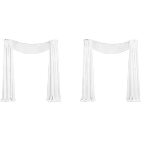 2 pièces de tissu pour arche de mariage, 75 cm x 6 m, rideaux en mousseline blanche transparente pour cérémonie de mariage (1/4)