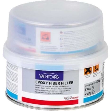 Mastic époxy armé 500g – Haute résistance pour bois, métal et carbone – Remplissage et ponçage faciles – Colle bi-composant – Yachtcare (1/2)