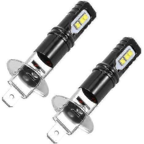 Kit d'ampoules LED pour phares longue portée comprenant 2 ampoules H1 6000K blanc pur (6000 lm) et un nouveau design pour feux de jour. (1/4)