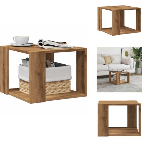 Table basse chêne artisanal 40x40x30 cm bois d'ingénierie - Table Basse - Tables Basses - Table D'appoint - Bout De Canapé (1/5)