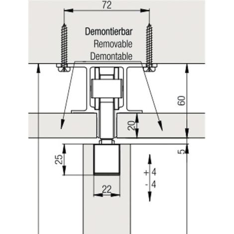 Rail en aluminium pré-percé 4m – Fixation plafond – Charge maximale 100kg – Pour portails et espaces confinés – Hawa