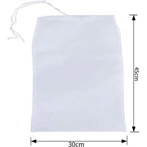 Sachets Filtre Alimentaire 10 pièces 30x45cm Nylon 200 Mailles, Tamis Réutilisable Blanc, Passoire Fine Cuisine (1/4)