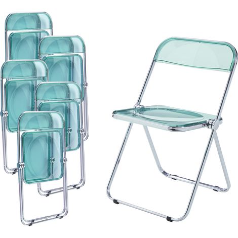 Klappstuhl Pornainen 6er Set Mintgrün, transparent [en.casa]