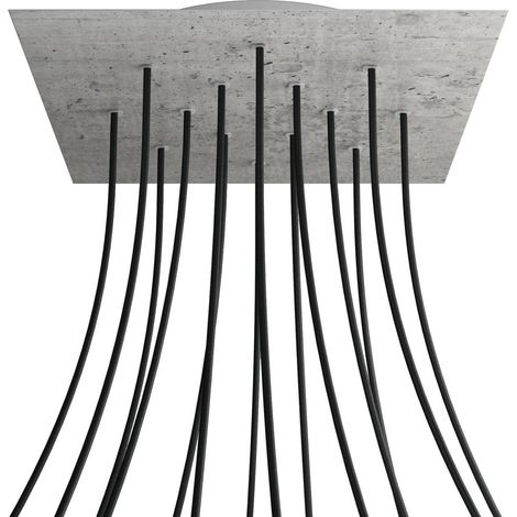 creative cables Rosone XXL Rose-One Quadrato, 400 mm con 14 Fori e 4 Fori Laterali - Cemento, Bianco (1/5)
