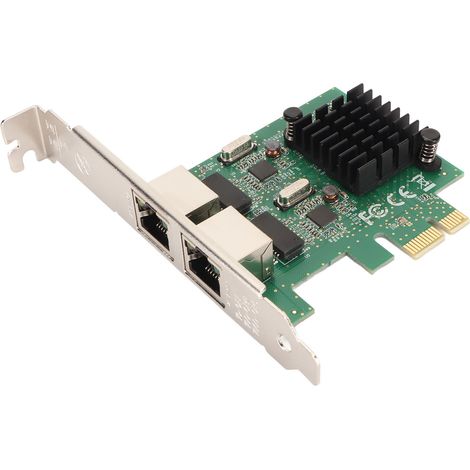 Carte réseau PCIe X1 RTL8111G double port Gigabit Ethernet pour PC, compatible Windows XP, 7 SP1, 8 et 8.1, et Linux. (1/5)