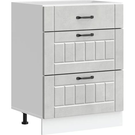 Mueble de cocina Lucca almacenamiento optimizado patas ajustables 60 x 46 x 81,5 cm madera de ingeniería gris hormigón 020050493 (1/5)