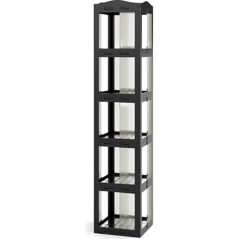 Libreria girevole 36,5 x 36 x 108 cm salvaspazio design moderno nero PP 200015908