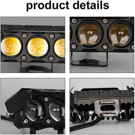 Stück 3-LED-Motorradscheinwerfer, Nebelscheinwerfer, zweifarbig, Fern-/Abblendlicht, funktionsfähig
