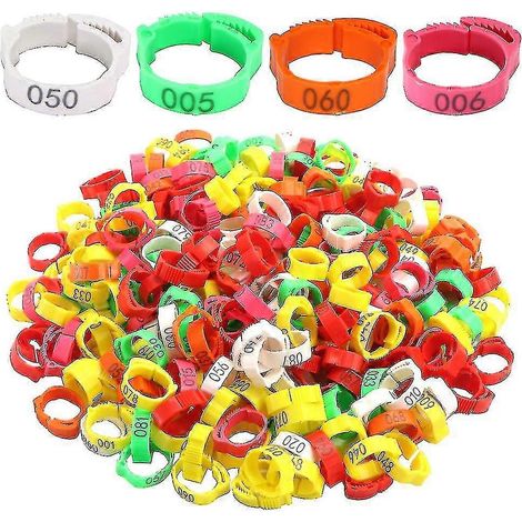 Lot de 100 anneaux pour pattes de poulet, taille ajustable, avec boucle d'identification.-Green