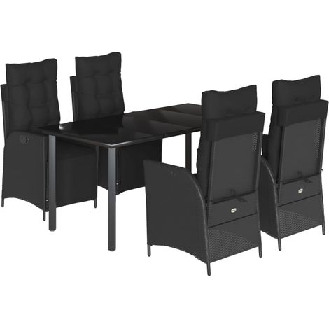 Maison Exclusive - Set de muebles jardín 5 pzas con cojines ratán (1/5)