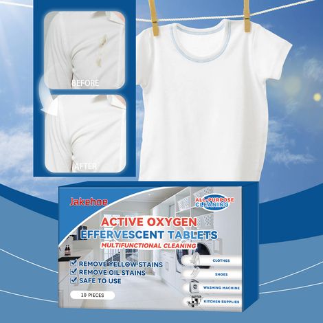 Multi-functional effervescent cleaning tablets gently clean clothes, remove stubborn stains in the bathroom and kitchen, and leave a pleasant fragrance -- 10 pieces (1/5)