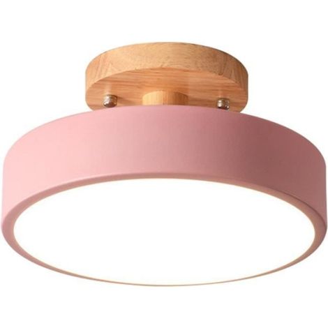 Plafonniers Moderne LED Luminaire Nordique en Bois Luminaire IntéRieur Cuisine Salon Chambre Salle de Bains -Rose (1/4)