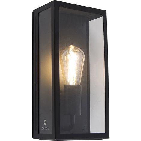 Industrial Outdoor Wall Light Black IP44 with Glass - Rotterdam
