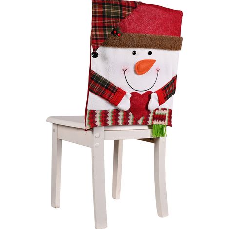 Nouveaux articles de Noël très populaires : housses de chaises décoratives, housses de tabourets, housses de dossier de chaises en peluche, grandes décorations de chapeaux, ornements pour la maison, d
