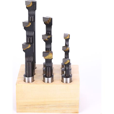 Ensemble de 9 barres d'alésage F1 en acier rapide 12mm pour tours CNC avec support (1/5)