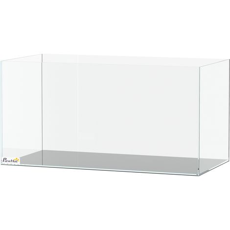 Aquarium 51 L, aquarium en verre avec tapis de protection pour poissons, crevettes et tortues, transparent