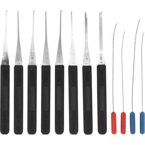 Kit Crochetage Serrure, Ensemble d'outils Kit Crochetage de 12 Pièces pour Extraire et Retirer les clés Cassées, Ainsi Que Pour la Réparation et l'entretien. (1/5)