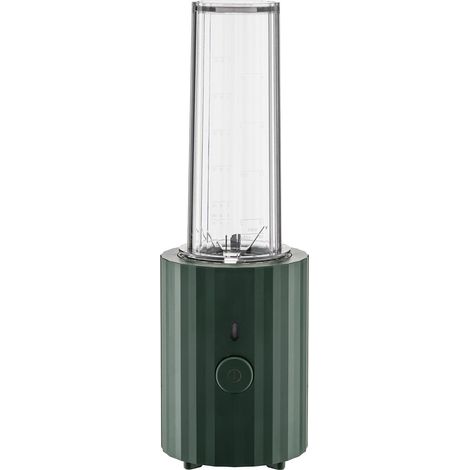 Alessi Plissé MDL17 GR - Frullatore Personale di Design, in Resina Termoplastica, con Contenitori Graudati e Mini Tritatutto in PCTG, Spina Europea 380 W, 55 cl, Verde (1/4)