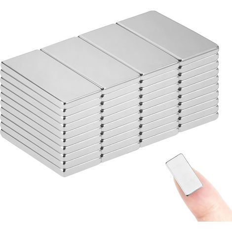 40 Pièces Petit Aimant Rectangulaire, 20x10x2 mm Aimant Puissant Plat (1/5)