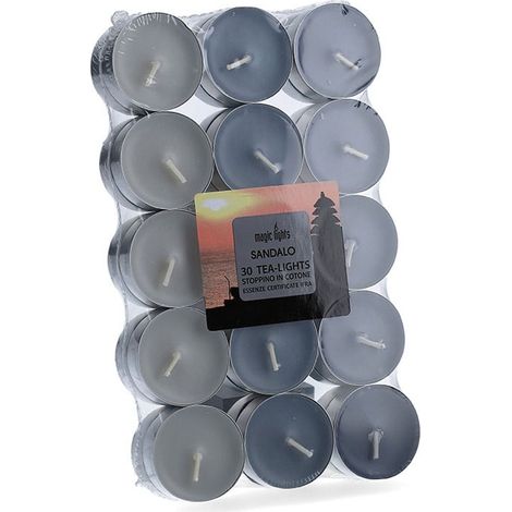 PACK 30 unid. VELAS CON AROMA SÁNDALO 3,7cm MAGIC LIGHTS (1/2)