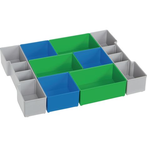 Set di suddivisione L-BOXX® CD3 LB 102 B378xT313xH65mm blu/verde/grigio
